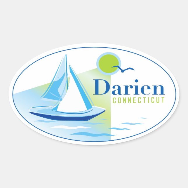 Darien, CT, Sticker pour voilier (Devant)