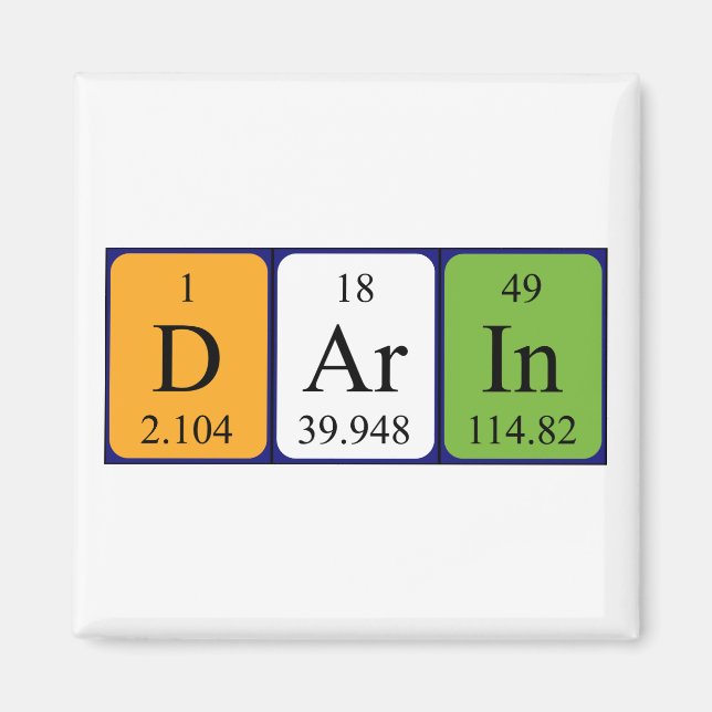 Darin periodic table name magnet (Front)