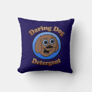 Daring Dog Detergent Throw Pillow