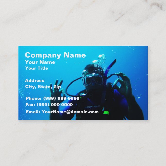 Daring Scuba Diver Business Card (Front)