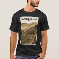 Darjeeling India Illustration Travel Art Vintage