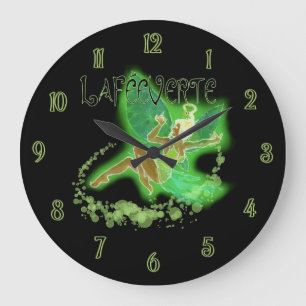 Dark Absinthe Fairy 2 Large Clock