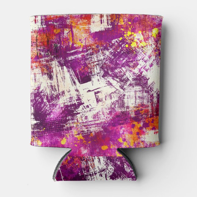 Dark Abstract Blots Background Can Cooler (Front)