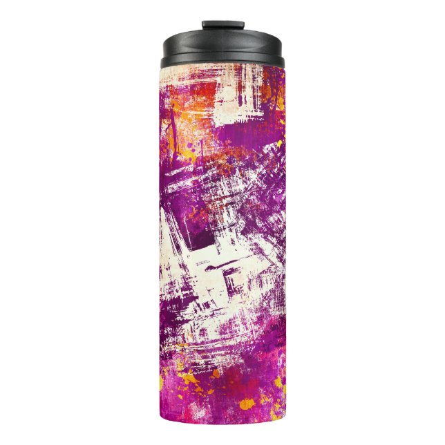Dark Abstract Blots Background Thermal Tumbler (Front)