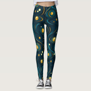 Dark Abstract Cosmic Pattern Leggings