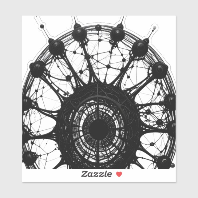 Dark Abstract Dreamcatcher Organic Tech Art (Sheet)