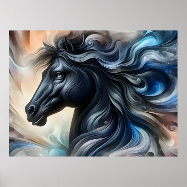 Dark Abstract Stallion Poster (Front)
