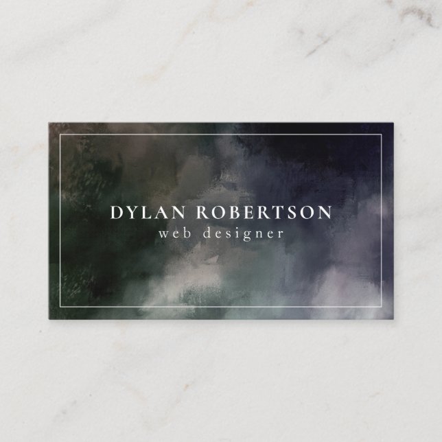Dark Abstract Texture | Modern Business Card (Front)