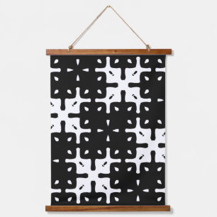 Dark Abstract Tiling Pattern Hanging Tapestry