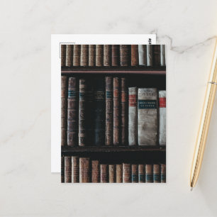 Dark Academia Aesthetic bookshelf Postcard