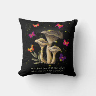 Dark Academia Aesthetic Cottagecore Mushroom Throw Pillow