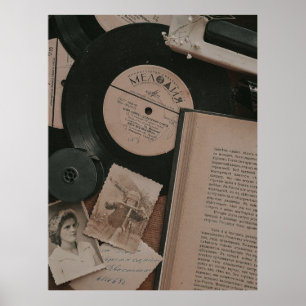 Dark Academia Aesthetic vintage objects Poster