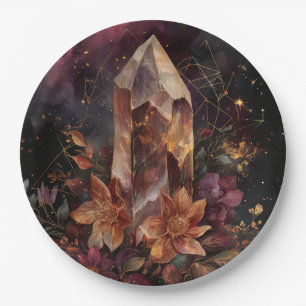 Dark Academia Amethyst Celestial Design Paper Plate