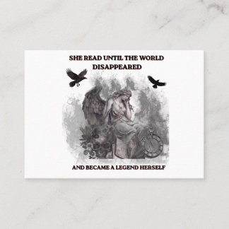 Dark Academia Angel Gothic Reading Quote Poster Business Card