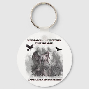 Dark Academia Angel Gothic Reading Quote Poster Keychain