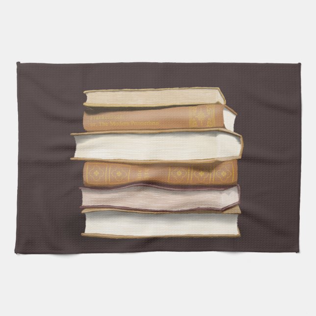 Dark Academia Antique Books Kitchen Towel (Horizontal)