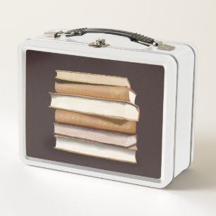 Dark Academia Antique Books Metal Lunch Box