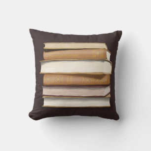 Dark Academia Antique Books Throw Pillow