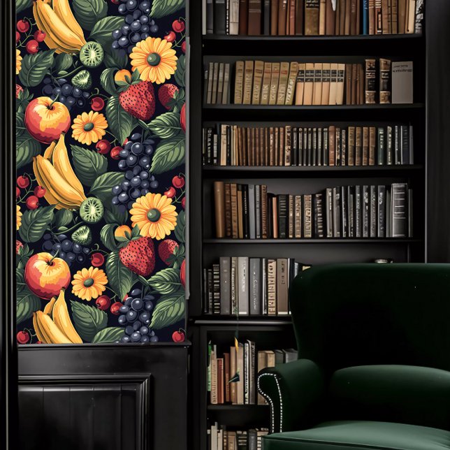 Dark Academia Beautiful Fruit & Flowers Wallpaper (Dark Academia Beautiful Fruit & Flowers Wallpaper Wallpaper in a library.)