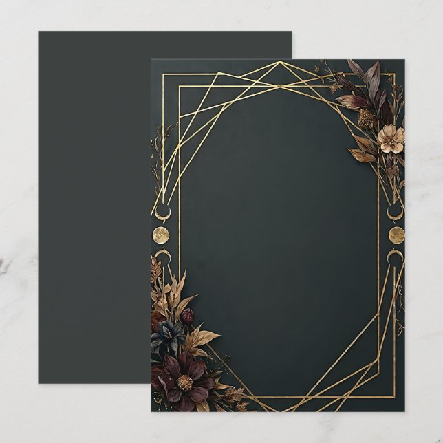 Dark Academia Boho Wedding  Invitation (Front/Back)