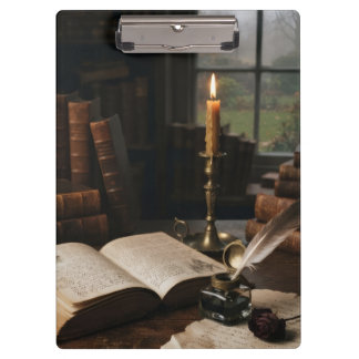 Dark Academia Candlelight Reflection Clipboard, Vi Clipboard
