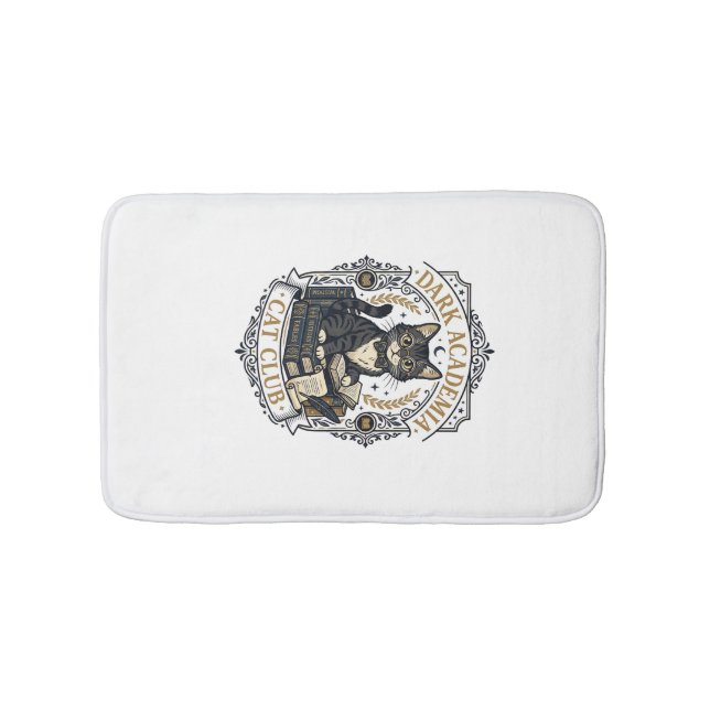 Dark Academia Cat Cat Dad Gift Idea - Dark Academi Bath Mat (Front)
