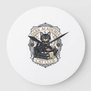 Dark Academia Cat Cat Dad Gift Idea - Dark Academi Large Clock