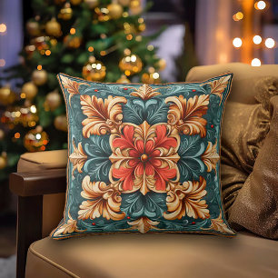 Dark Academia Christmas Throw Pillow