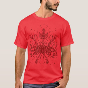 Dark Academia Crystals Mushrooms Moth Moon Phases  T-Shirt