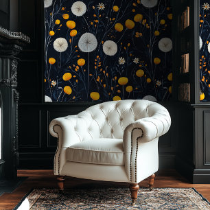 Dark Academia Dandelion Floral Wallpaper