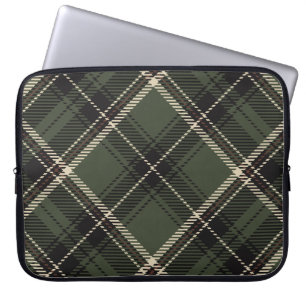 Dark Academia Dark Spruce Green Plaid Laptop Sleeve