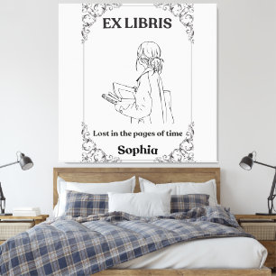 Dark Academia Ex Libris Personalized Reading Journ Canvas Print