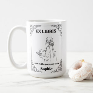 Dark Academia Ex Libris Personalized Reading Journ Coffee Mug