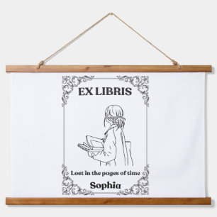 Dark Academia Ex Libris Personalized Reading Journ Hanging Tapestry