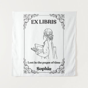 Dark Academia Ex Libris Personalized Reading Journ Tapestry
