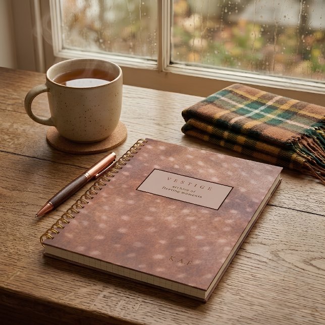 Dark Academia Fawn Print Monogram Initial Notebook (Creator Uploaded)