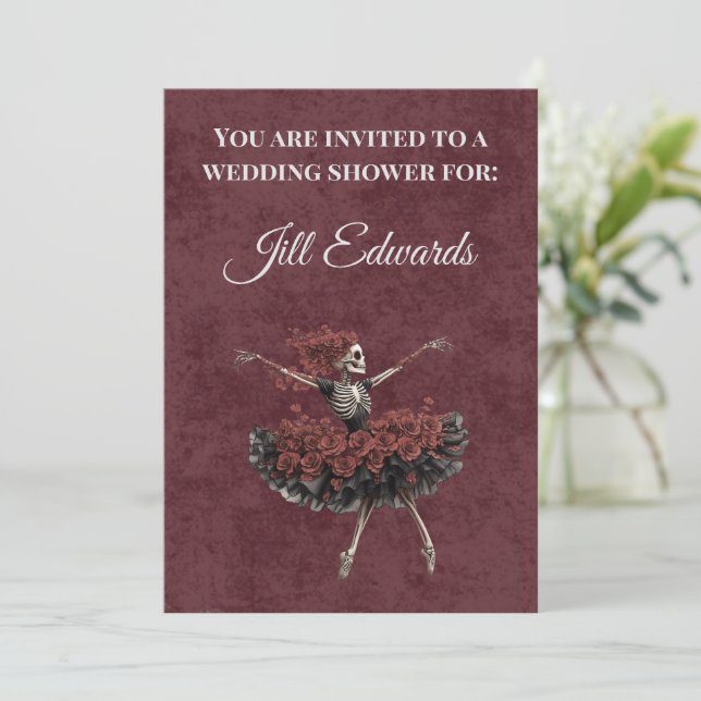 Dark Academia Goth Wedding Shower Invitation (Standing Front)