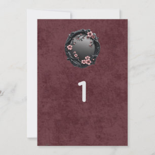 Dark Academia Goth Wedding Table Numbers