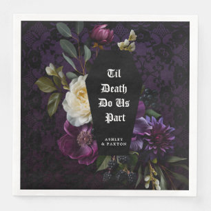 Dark Academia Gothic Floral   Til Death Do Us Part Napkin