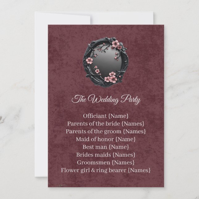 Dark Academia Gothic Mirror Procession Card (Front)