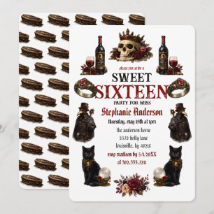 Dark Academia Gothic Sweet 16 Invitation