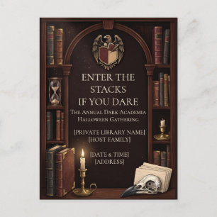 Dark Academia Halloween Invitation Vintage
