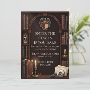Dark Academia Halloween Invitation   Vintage 