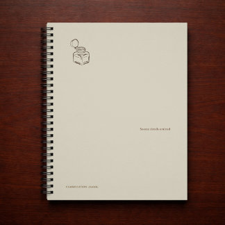 Dark Academia Ink Pot – Minimalist Vintage Library Notebook