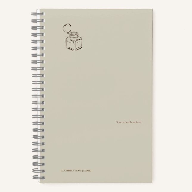 Dark Academia Ink Pot – Minimalist Vintage Library Notebook (Front)