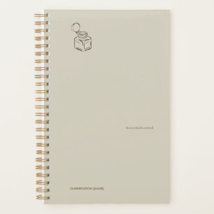 Dark Academia Ink Pot – Minimalist Vintage Library Planner