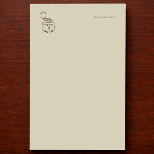 Dark Academia Ink Pot – Minimalist Vintage Library Stationery