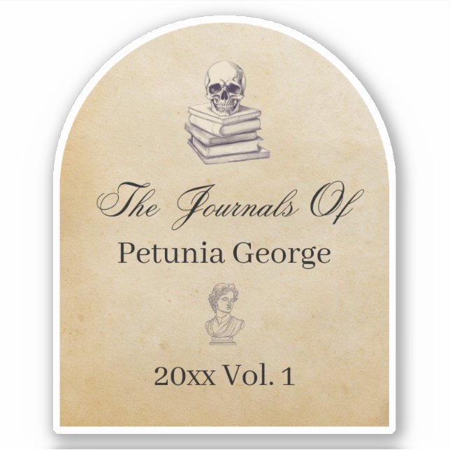 Dark Academia Journal Bookplate Sticker (Front)