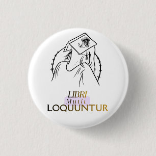 Dark Academia Latin Quote Line Art 1 Inch Round Button