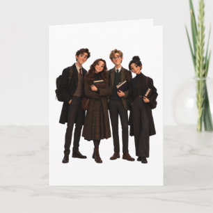Dark Academia Literary Square Holiday Card